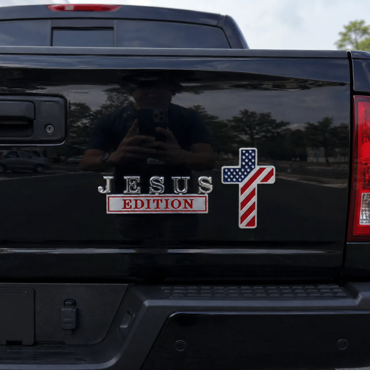 Blessed Jesus Edition Cross Car Emblem Metal Badge