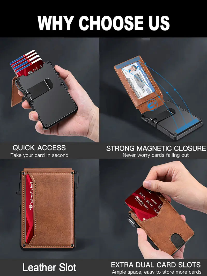 Aluminum Bifold Pop-Up Wallet