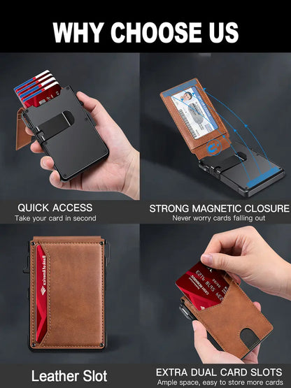Aluminum Bifold Pop-Up Wallet