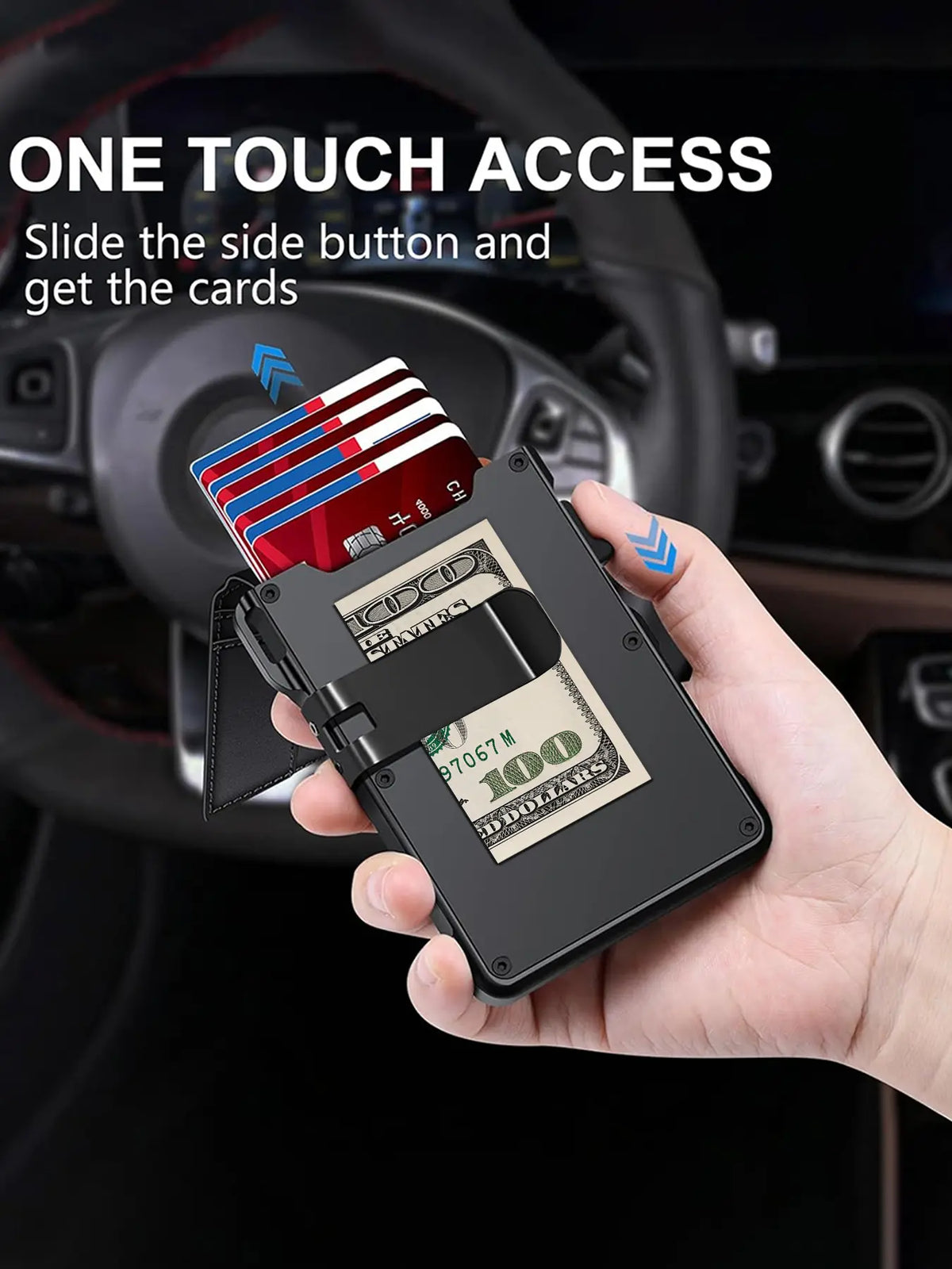 Aluminum Bifold Pop-Up Wallet