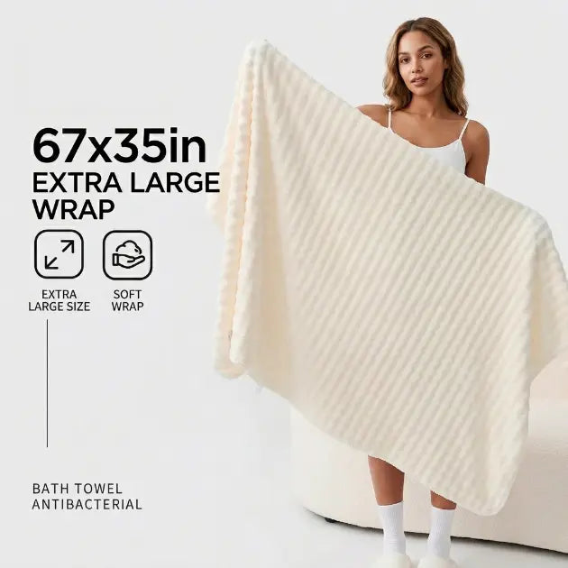 Oversized Bubble Fleece Bath Towel
