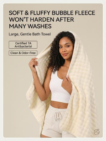 Oversized Bubble Fleece Bath Towel