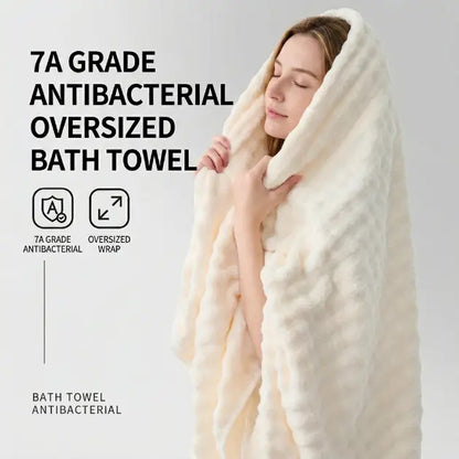 Oversized Bubble Fleece Bath Towel