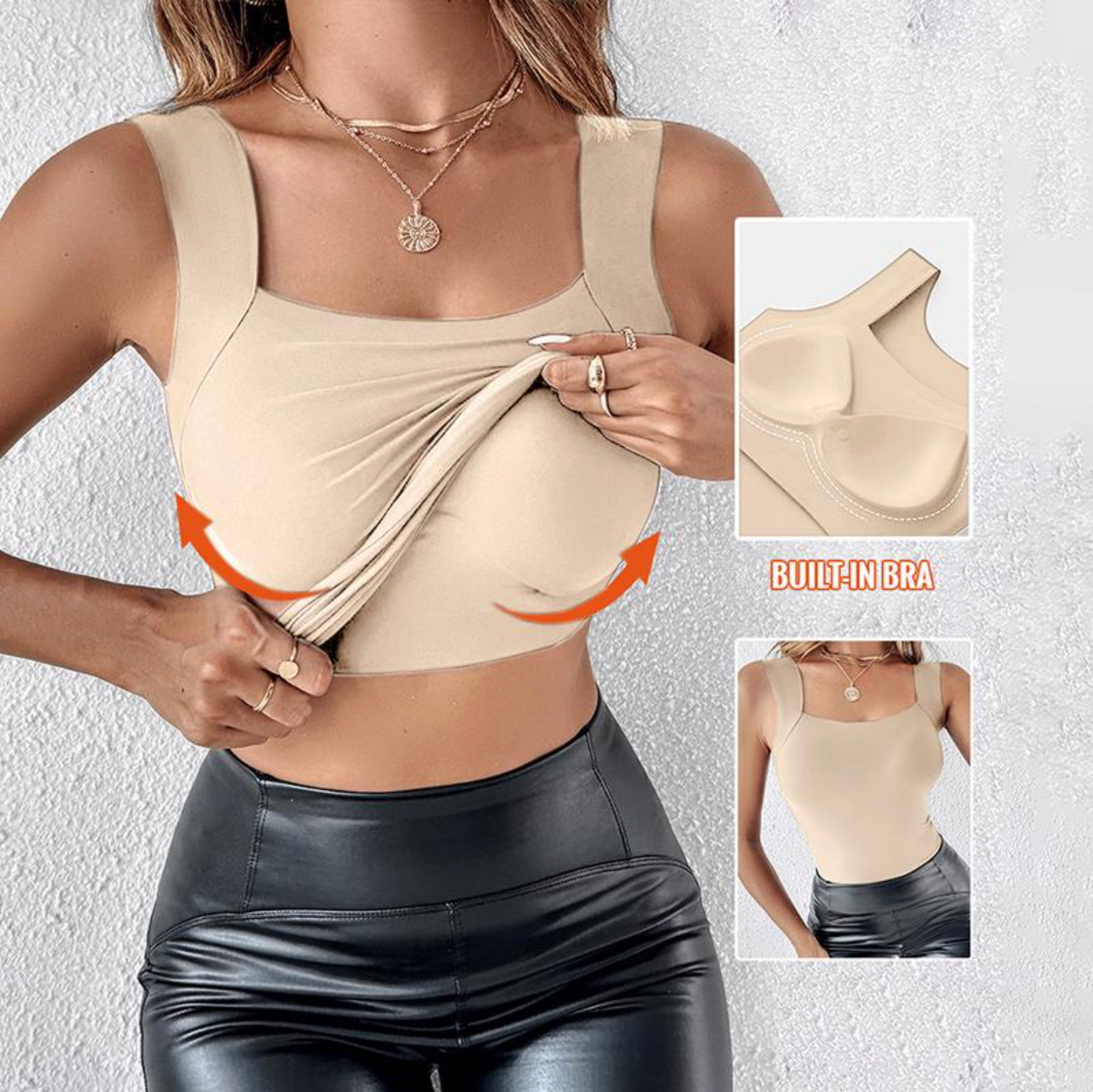 Built-In Bra Stretchy Tank Top