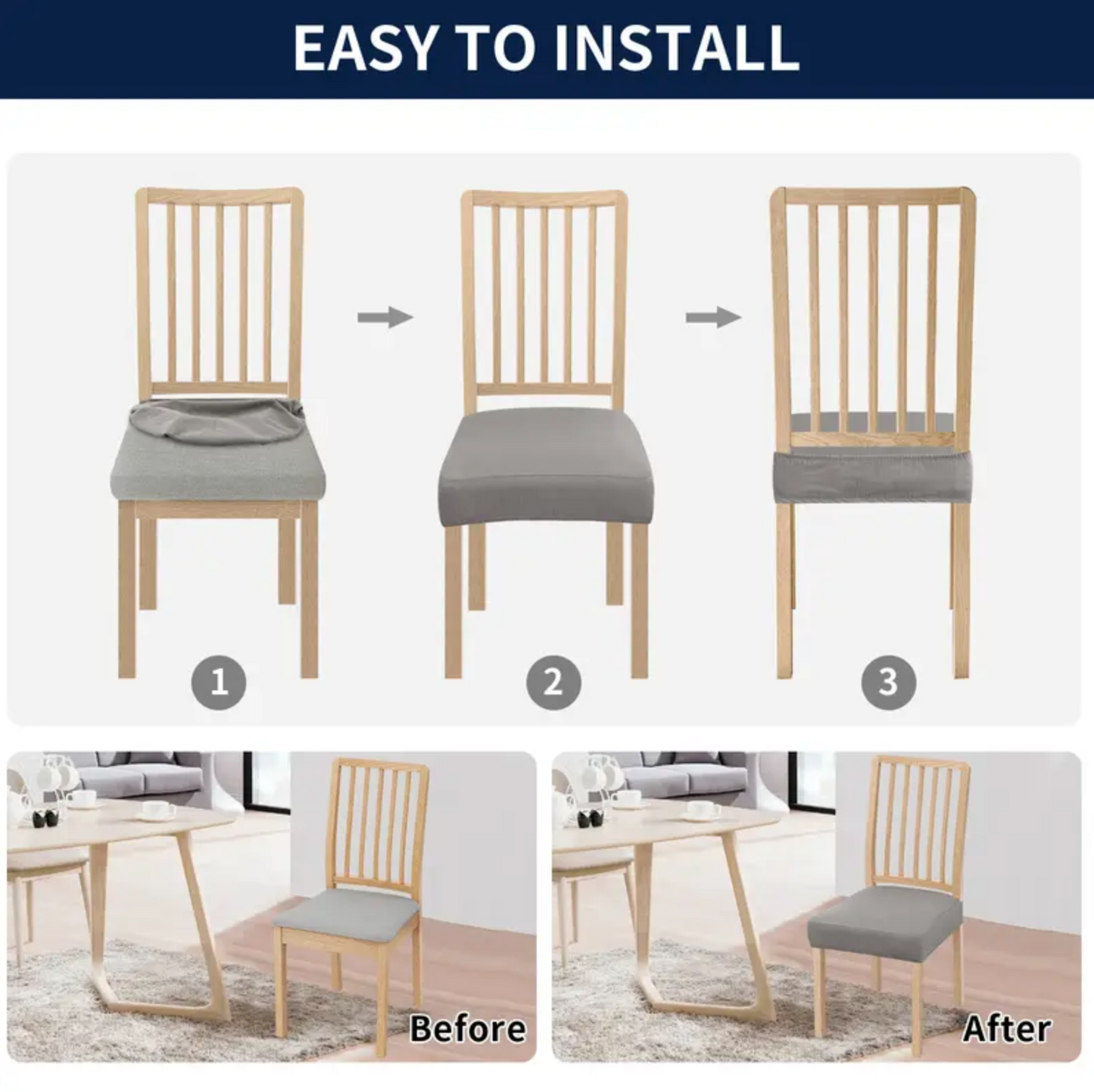 100% Waterproof Seat Covers for Dining Chairs