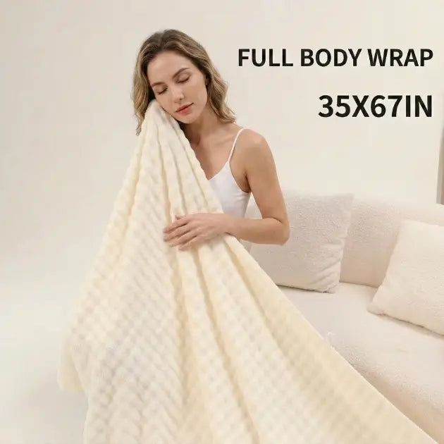 Oversized Bubble Fleece Bath Towel