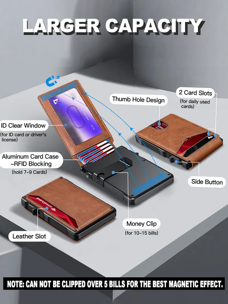 Aluminum Bifold Pop-Up Wallet